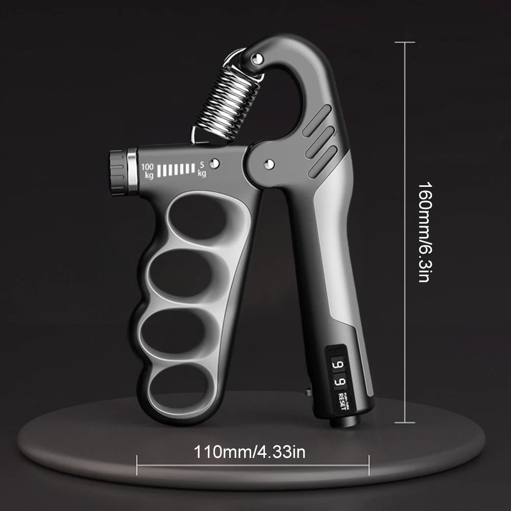 Hand Grip Strengthener 5-100Kg Adjustable Resistance Wrist Expander Anti Slip Ergonomic Hand Strength Exerciser with Counter