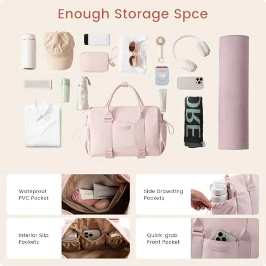 Small Gym Bag for Women with Yoga mat Holder, Mini Duffle Bag for Travel with Wet Pocket, Overnight Personal Item Bags, Lightwe