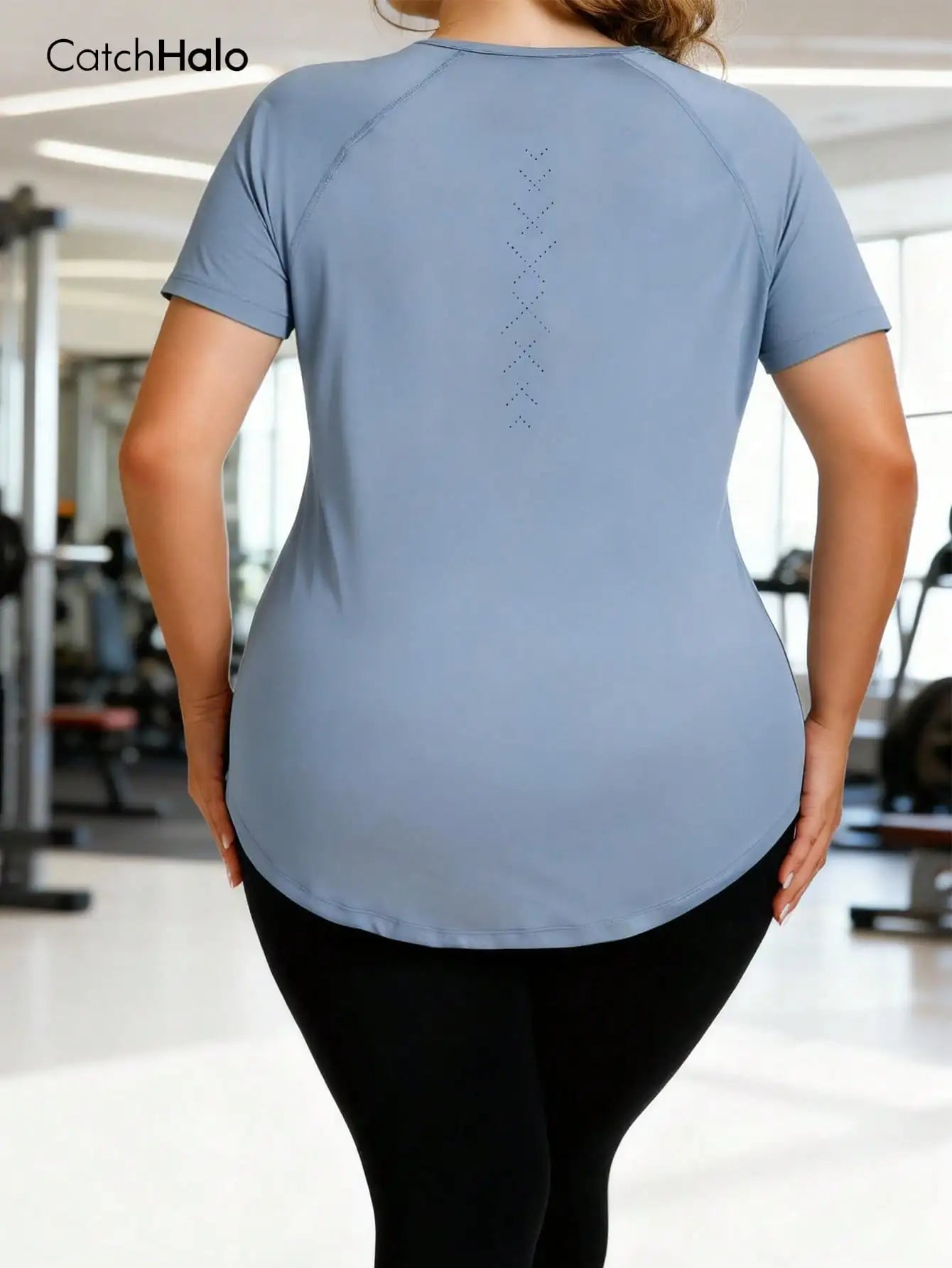 Women Plus Size Sports T-shirt Relaxed Fit Gym Top Breathable Lightweight Short Sleeve Yoga Tee Summer Activewear Clothing