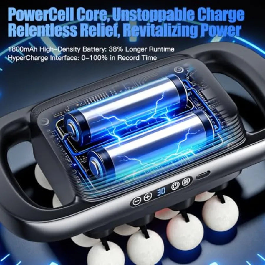 20 Heads Massage Gun Set Deep Tissue Percussion Massager with 3 Modes 30 Intensities - Muscle Massage Gun for Back/Shoulder/Foo