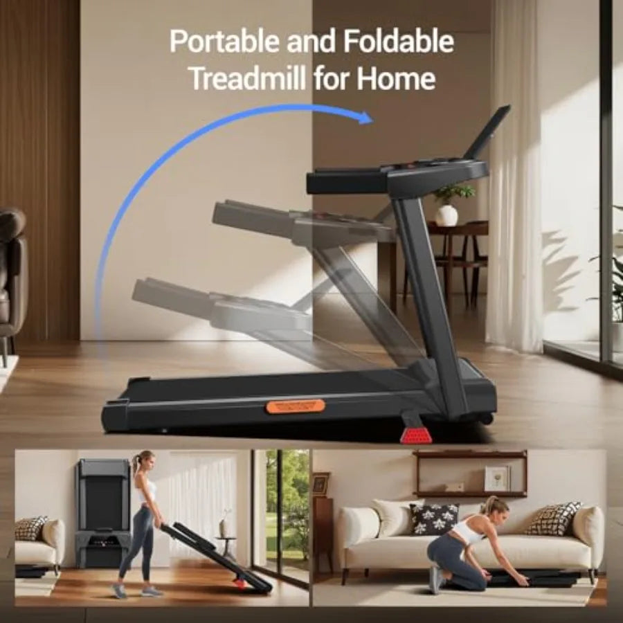 3-in-1 Foldable Treadmill with 15% Incline Portable Treadmills for Home and Office Folding Treadmill with Handles 3.0HP Quiet W