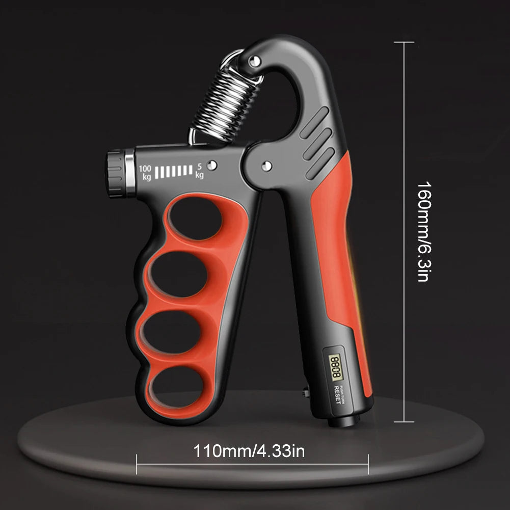 Hand Grip Strengthener 5-100Kg Adjustable Resistance Wrist Expander Anti Slip Ergonomic Hand Strength Exerciser with Counter