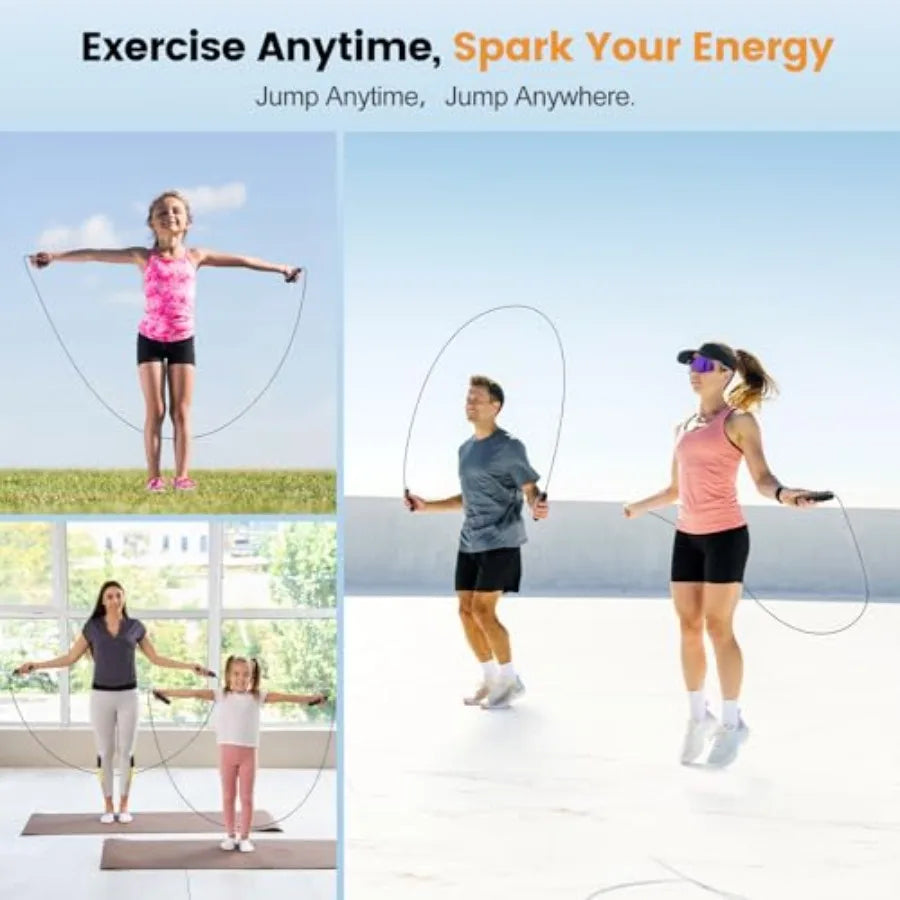 Jump Rope, Tangle-Free Rapid Speed Jump Rope with Ball Bearings for Men, Women and,Adjustable Steel Skipping Rope with Ergonomi