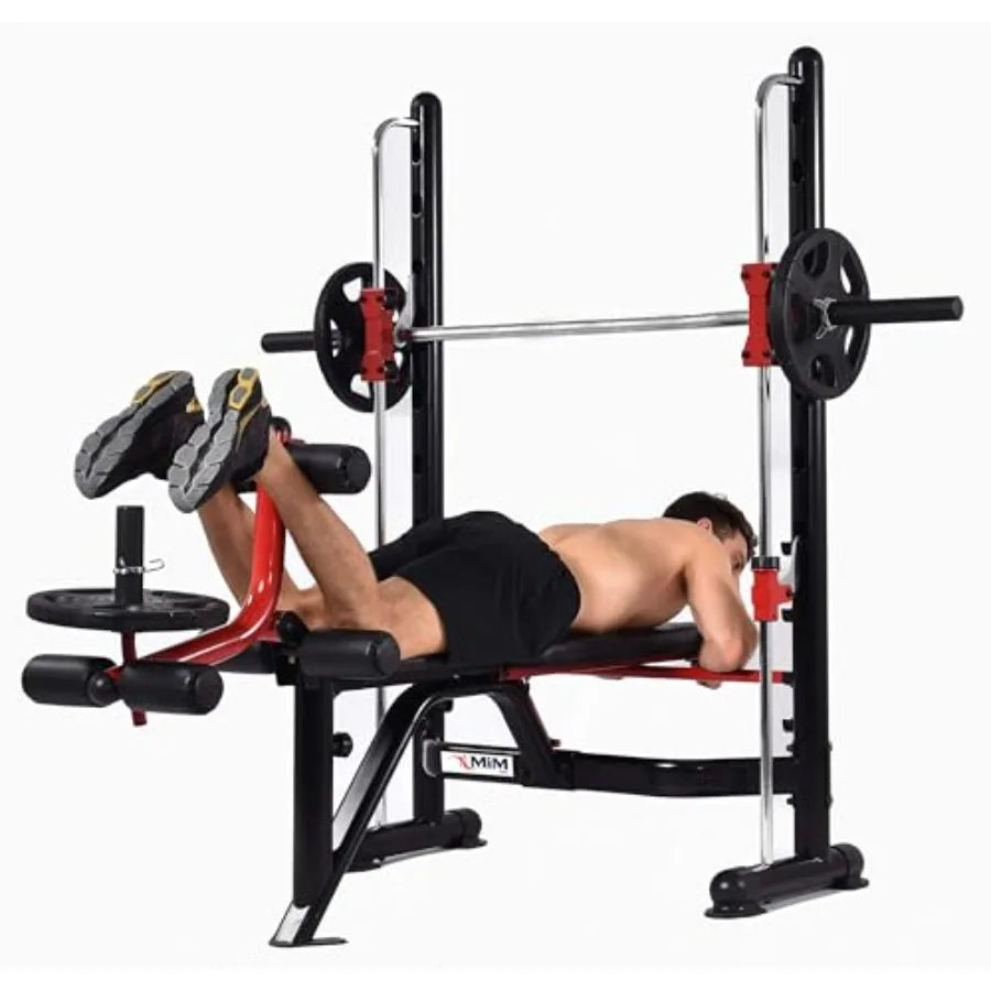 Compact Smith Machine and Squat Rack Pro Multi Functions Power Rack Dip Up Sit Up All in One Home Gym Super Pro Rack