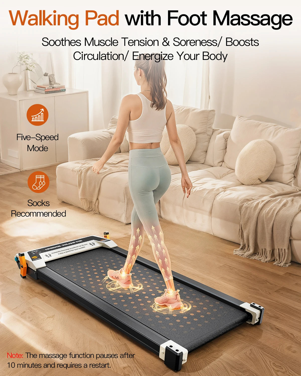 AKLUER Walking Pad with Incline-Dual-Sided 2 in 1 Under Desk Treadmill with Shiatsu Foot Massager,LED Display and Remote Control