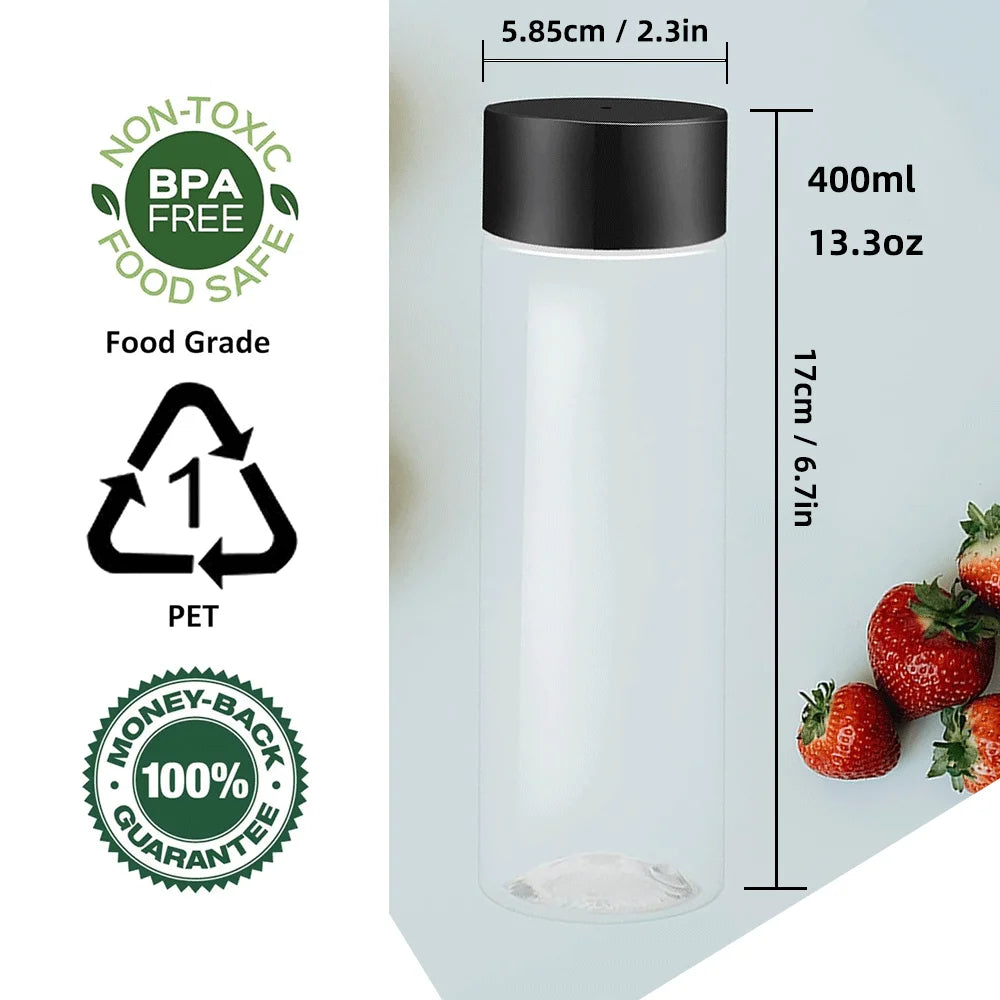 ✨ ‌6/12/24PCS Bulk Empty Plastic Reusable Juice /Water Bottles as Smoothie Bottles for Sensory Crafts and Calming Bottles 400m