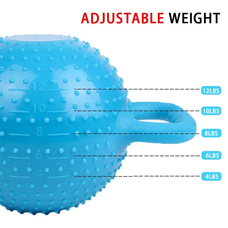 Soft Kettlebell Non-Slip Wide-Grip Handle Cushioned Horizontal Base Design Filled With Water Change Weight Premium Kettle Bell