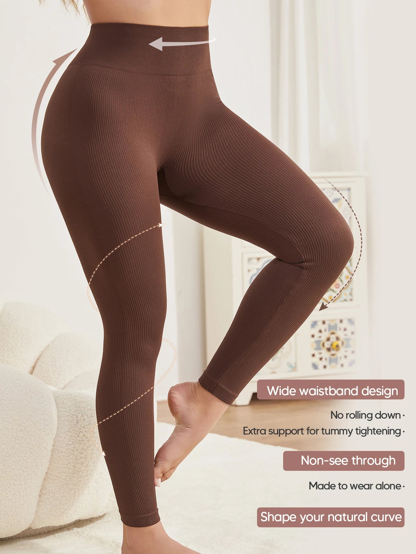 High Waisted Leggings for Women - Tummy Control Pants Non See Through Workout Soft Yoga Pants for Running