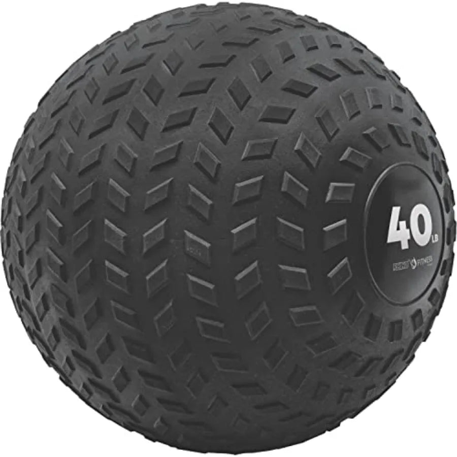 Rhino Fitness Slam Ball Sand-Filled Bounce-Resistant Ball for Strength Conditioning Black 650 lb