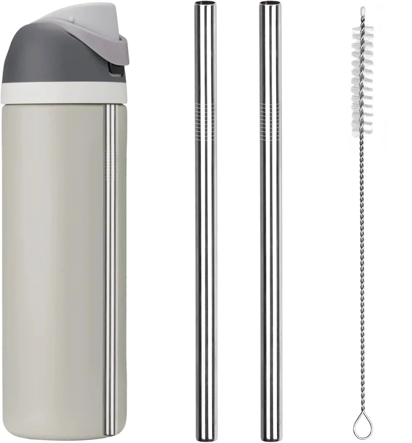 2/4/6Pcs Metal Replacement Straws for Owala Water Bottle 24 oz 32 oz, With 1 Cleaning Brush, Reusable Stainless Steel Straws