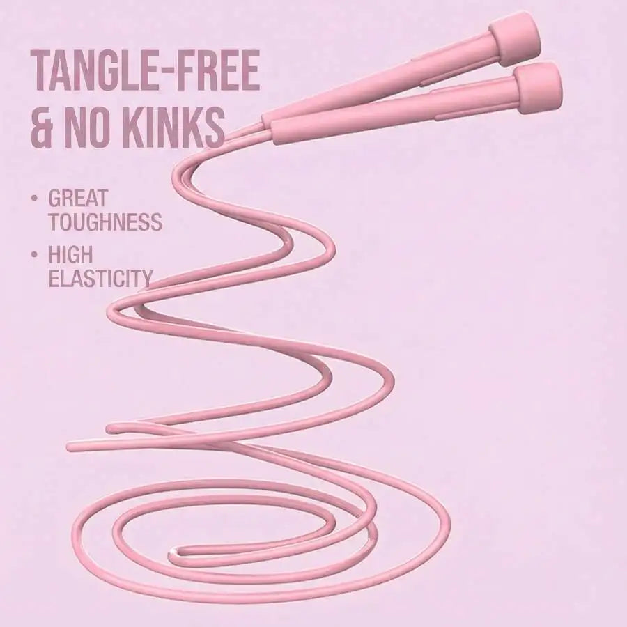 1 Pcs Adjustable Speed Jump Rope Tangle-Free Skipping Rope For Women Men And Student Fitness Cardio. Lightweight Pink PVC Exerci