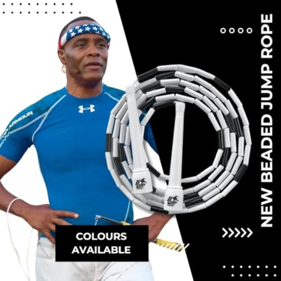 Buddy Lee New Beaded Jump Rope Adjustable Skipping Rope for and Adults Durable, Tangle-Free Fitness Jump Rope with Ergonomic Ha