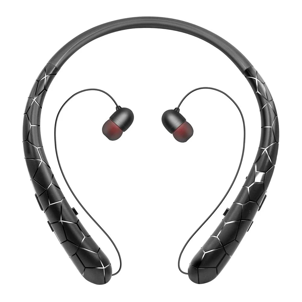 HX-831 Neckband Headset Noise Canceling Workout Headphones Bluetooth-Compatible5.0 Retractable Earbuds with Mic for Office Sport