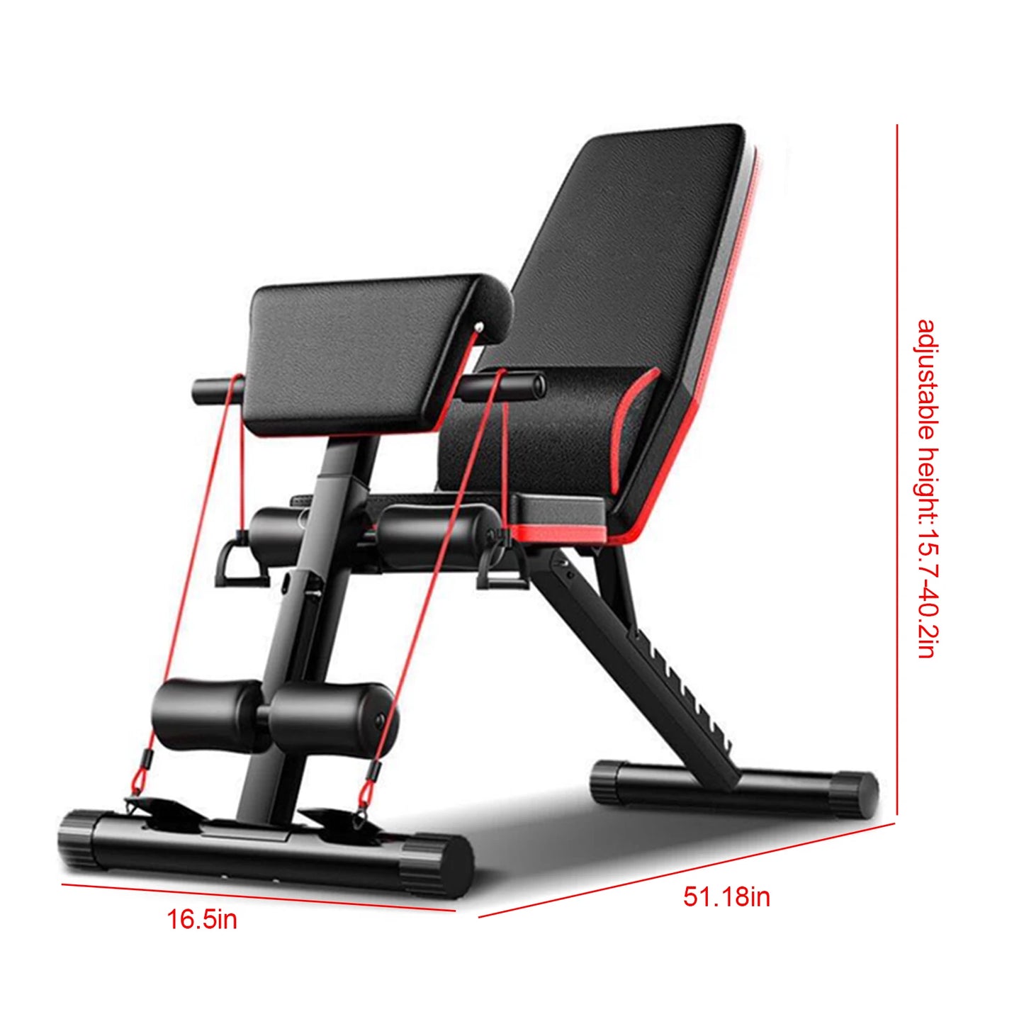 Space Saving Strength Training Bench Multifunctional Weight Bench 352Lbs Load Foldable Design with Ergonomic PU Cushion for Ab/Leg/Arm/Shoulder Training
