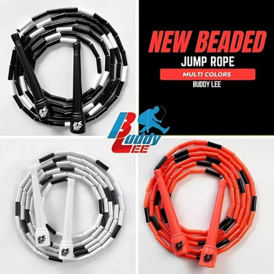 Buddy Lee New Beaded Jump Rope Adjustable Skipping Rope for and Adults Durable, Tangle-Free Fitness Jump Rope with Ergonomic Ha