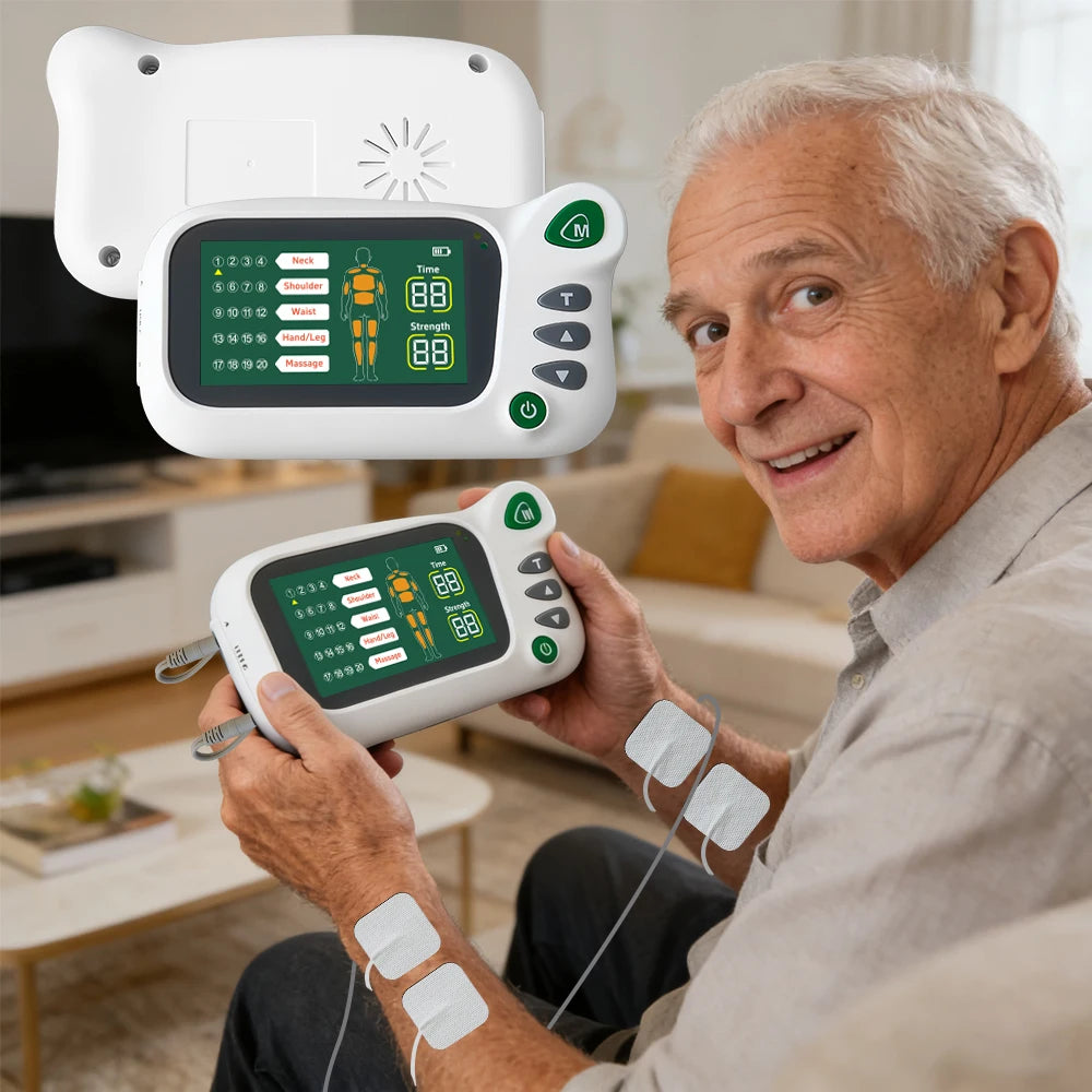 Rechargeable TENS Massager Pulse Acupuncture EMS Electric Muscle Stimulator Unit Electrostimulator Digital Relax Device