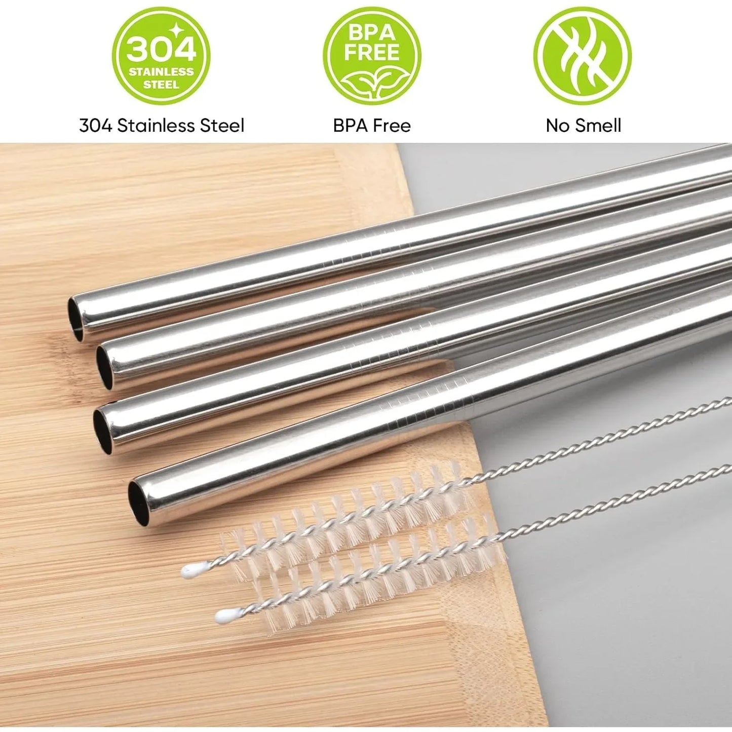 2/4/6Pcs Metal Replacement Straws for Owala Water Bottle 24 oz 32 oz, With 1 Cleaning Brush, Reusable Stainless Steel Straws