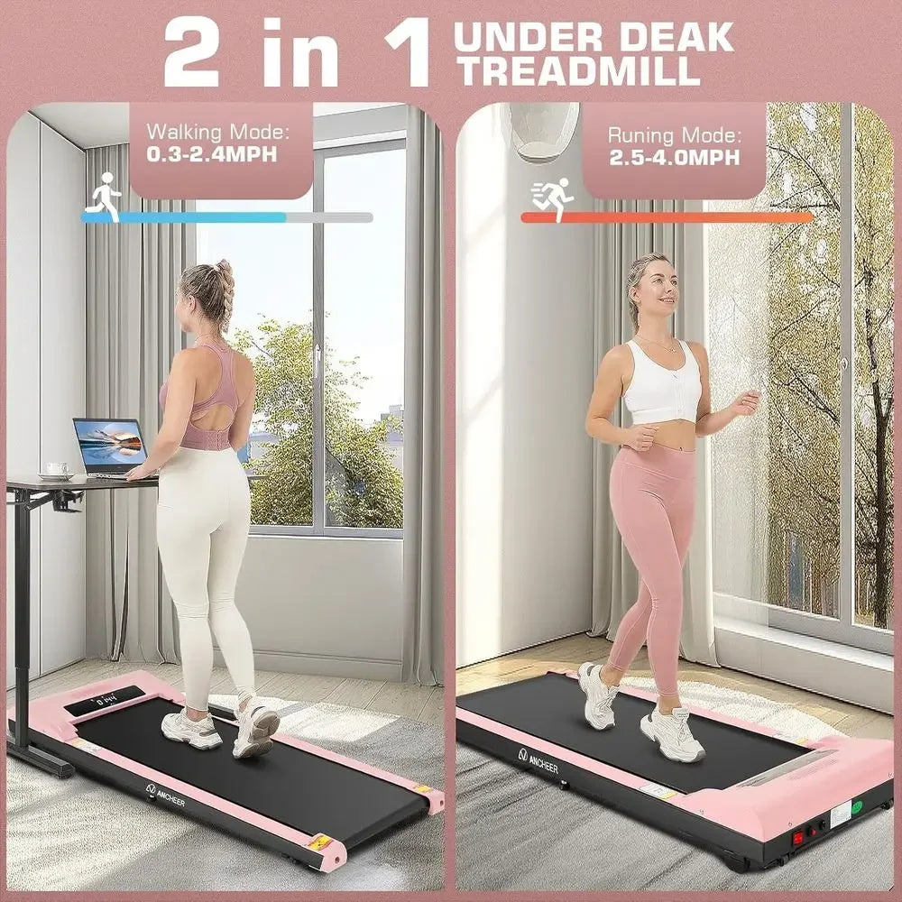 250W Portable Electric Treadmill Desk Exercise Machine with LED Display for Home or Office