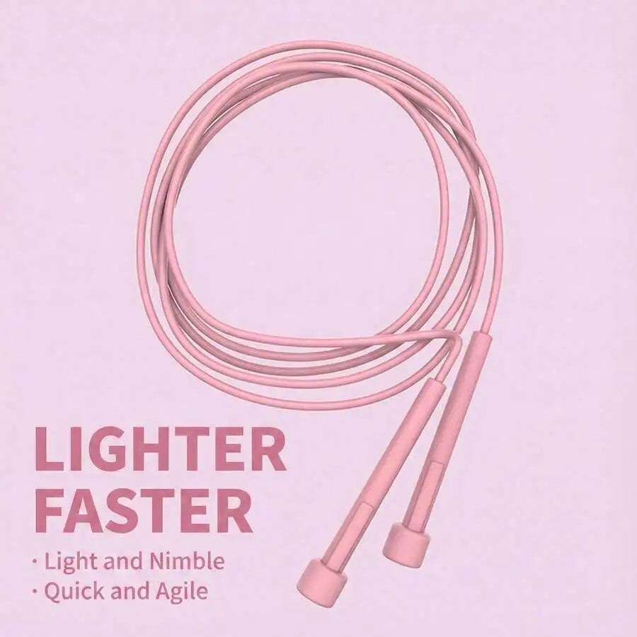 1 Pcs Adjustable Speed Jump Rope Tangle-Free Skipping Rope For Women Men And Student Fitness Cardio. Lightweight Pink PVC Exerci