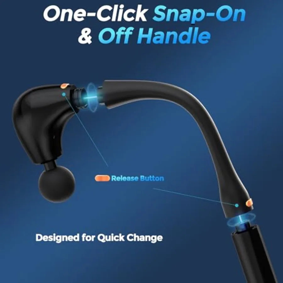 Massage Gun Deep Tissue with Extension Handle Professional Percussion 2-in-1 Detachable Back Massager for Pain ReliefMuscle Rel