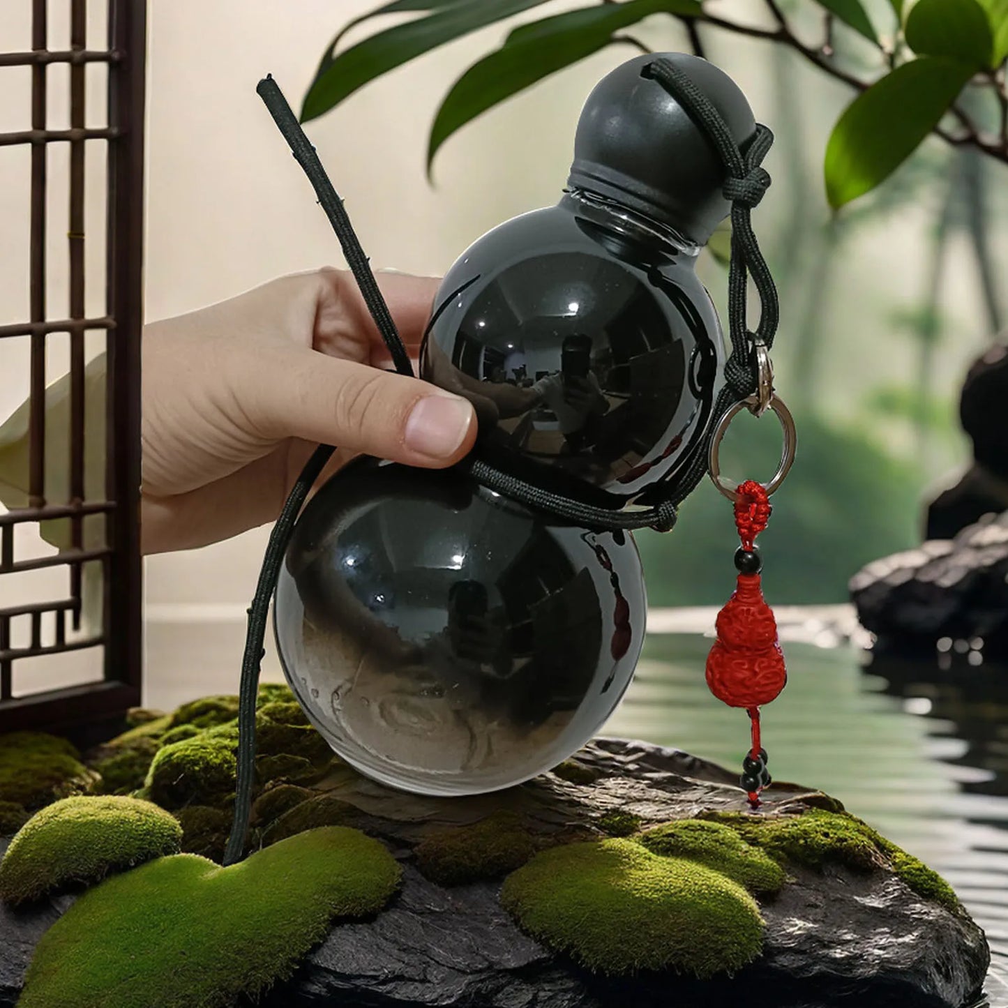 Portable Drinking Gourd Gourd  Water Bottle PC 800ml Insulated Chinese Retro Portable Sports Water Bottle for Men Women