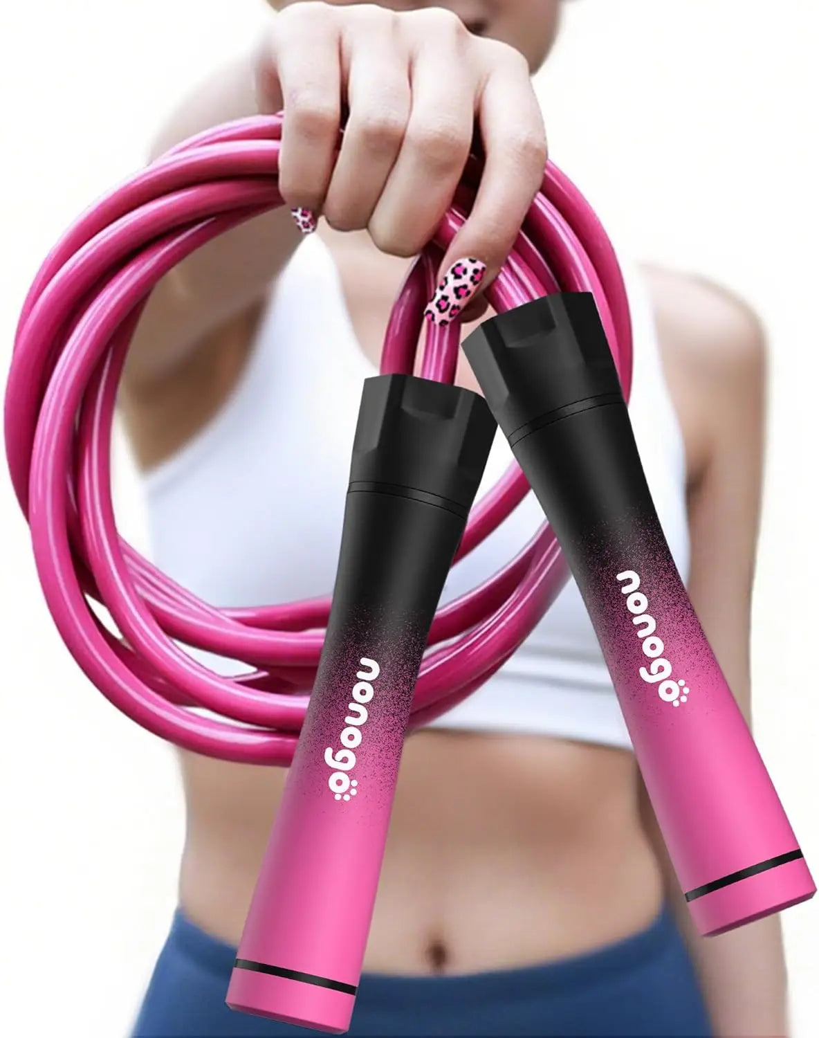 Weighted Jump Rope 1.1LB for Women – Adjustable 10mm PVC Skipping Rope for Fitness, High-Intensity Training, MMA, Boxing, CrossFit, Weight Loss