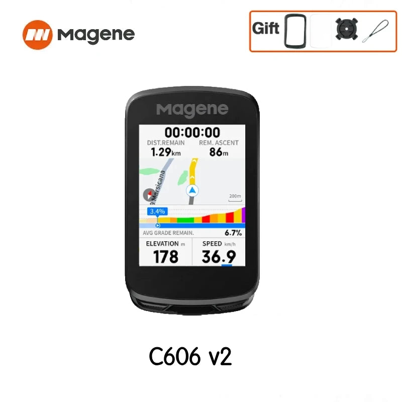 Magene C606V2 Touchscreen GPS Bike Computer WiFi Speedometer Cycling Climb Stopwatch Odometer Bluetooth Ant Navigation