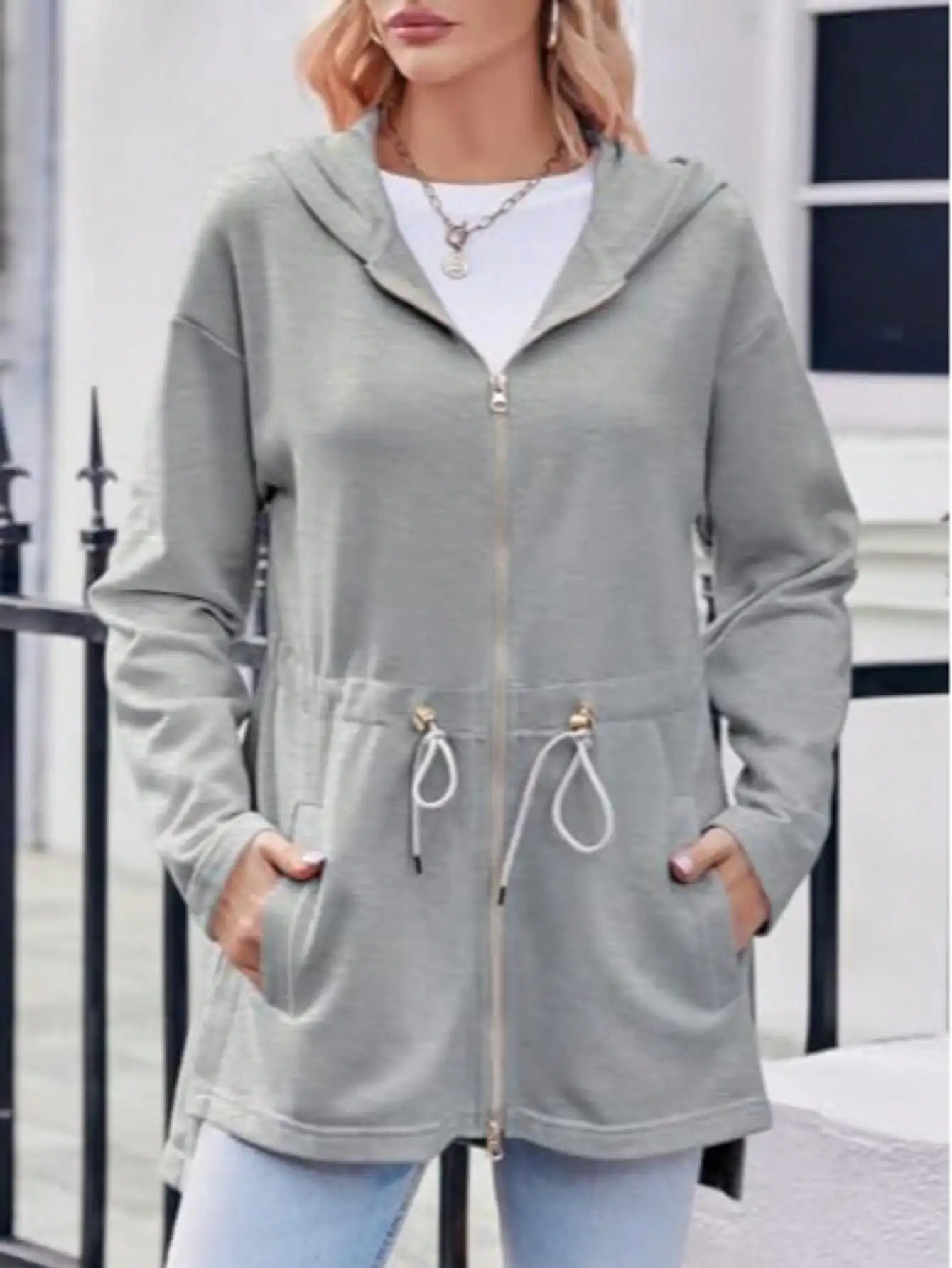 Women's Oversized Zip Up Hoodie Loose Cotton Drawstring Long Sleeve Casual Streetwear Y2K Gothic Grunge Loungewear