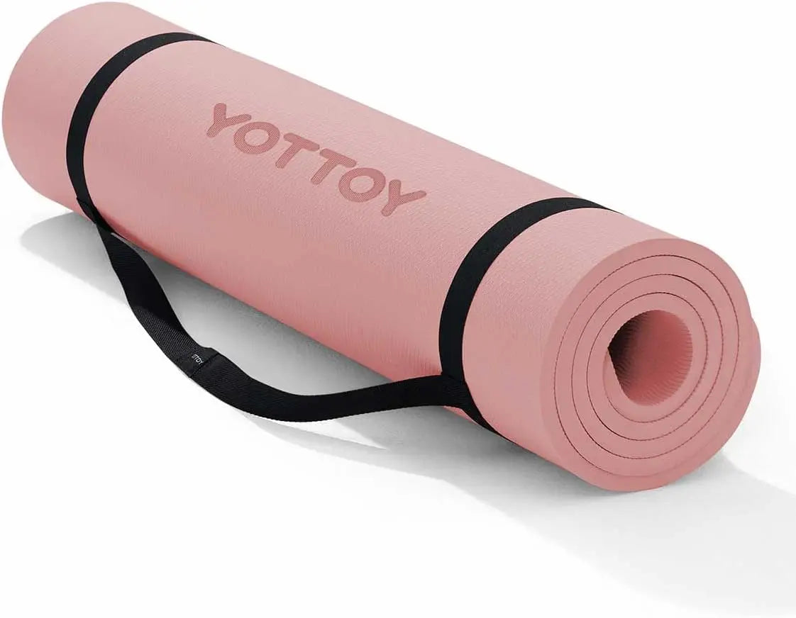 Yoga Mat, Extra Thick TPE Exercise Mat 1/2 inch, Non-Slip Workout Mat for Yoga Pilates Fitness with Strap