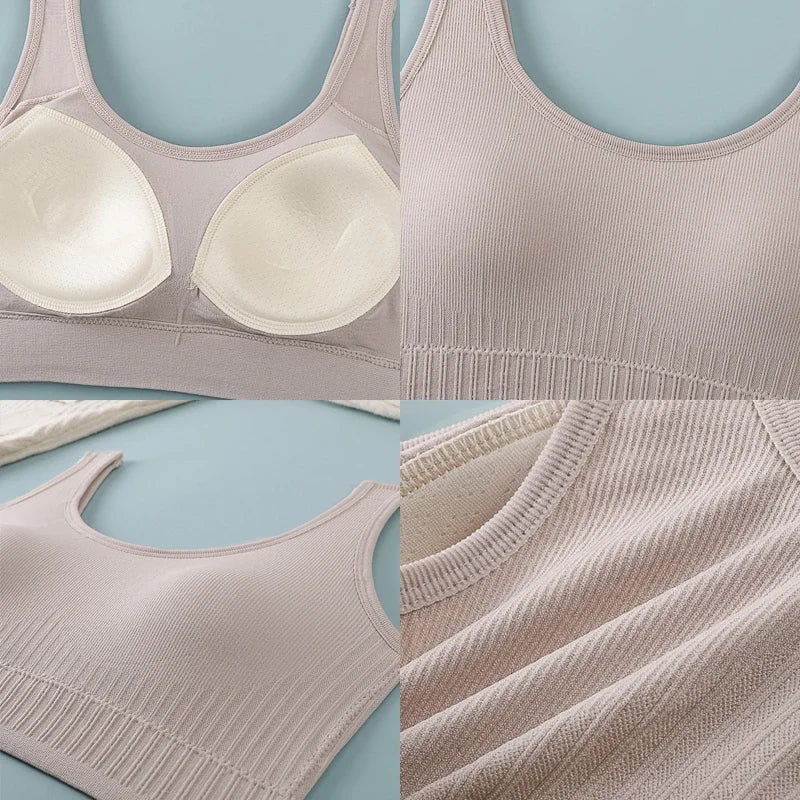 Breathable Sports Bra Anti-Sweat Fitness Top Women Seamless Yoga Bra Shockproof Crop Top Push Up Sport Bra Gym Workout Top