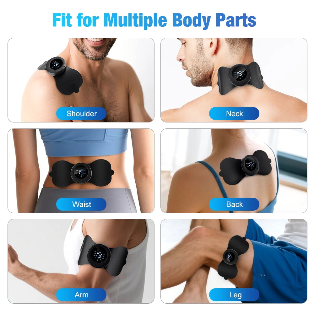 Electric Neck Massager EMS Muscle Massage Stimulator Low Frequency Instrument Back Cervical Calf Patches Pain Joints Mini Device