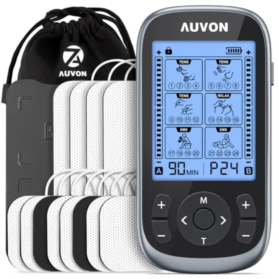 3-in-1 TENS Unit Muscle Stimulator EMS Massage Machine with 40 Intensities for Gradual Shoulder Sciatica Back Pain Relief 24 Mo